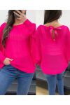 MAGLIONE DIETRO FIOCCHI NASTRO PE0122 FUCSIA