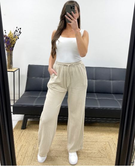 PE0431 PANTALONE 2 TASCHE BEIGE