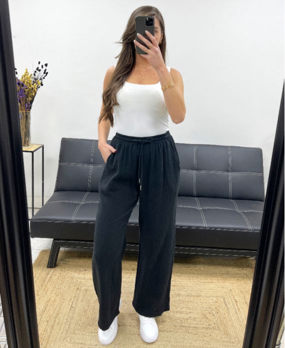 PE0431 PANTALONE 2 TASCHE NERO