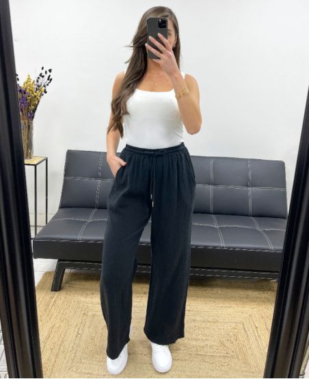 PE0431 PANTALONE 2 TASCHE NERO