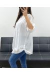 TUNICA IN COTONE CON RICAMO PE0371 BIANCO