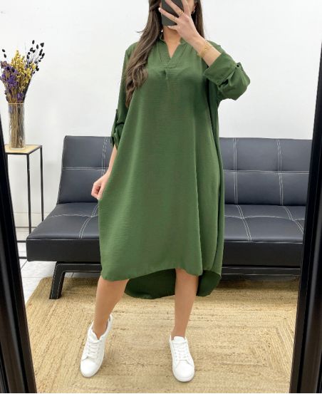LUŹNA SUKIENKA TUNIKA PE0216 KAKI