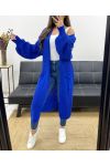GILET 2 TASCHE IN MAGLIA LUNGA PE0032 BLU REALE