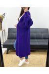 LANGE STRICKWESTE MIT 2 TASCHEN PE0032 LILA