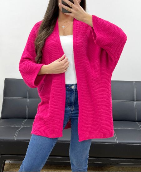PE0058 GILET IN MAGLIA FUCSIA