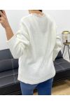 JERSEY CUELLO DE ENCAJE PE0045 BLANCO