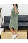 ABITO CHEMISIER OVERSIZE IN GARZA DI COTONE PE0353 KHAKI