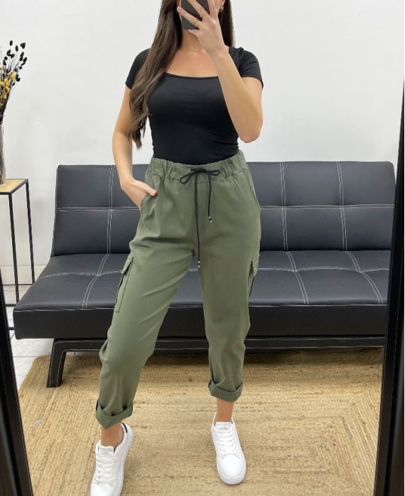 PE1034 PANTALONE CARGO KAKI
