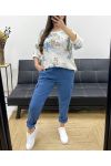 PE0826 SWEATSHIRT AUS BAUMWOLLE MIT BLUMEN