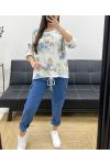 PE0826 FLOWERS COTTON SWEATSHIRT