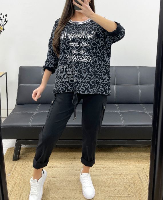 SWEAT-SHIRT COTON PE0826 ECRITURES