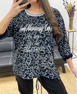 PE0826 COTTON SWEATSHIRT WRITINGS