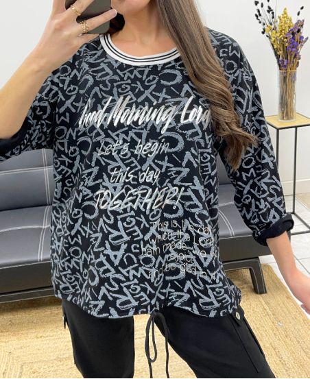 PE0826 COTTON SWEATSHIRT WRITINGS
