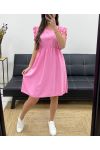 ROBE A VOLANTS PE831 ROSE
