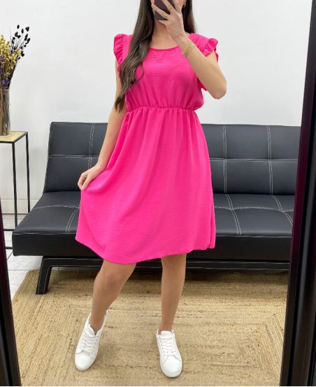 RÜSCHENKLEID PE831 FUSHIA