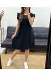 RÜSCHENKLEID PE831 SCHWARZ