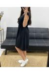 RÜSCHENKLEID PE831 SCHWARZ