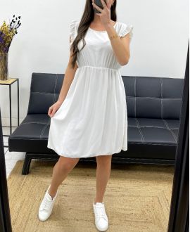 RUFFLE DRESS PE831 WHITE