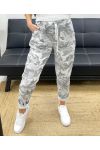HOSE MIT MILITÄR-KNITTEREFFEKT PE1011 WEISS