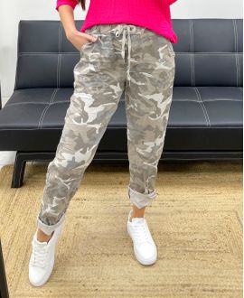 LOOSE CRINKLE EFFECT CAMO HOSE PE1011 BEIGE