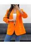 GIACCA BLAZER CON FODERA MANICA ARROTOLATA PE1181 ARANCIO