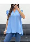 TOP CON VOLANTES SS1076 AZUL CIELO