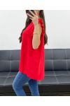 FRILLY SLEEVE TOP PE1076 RED