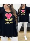 LUŹNY LEKKI SWETER FLOKOWANY LOVE PE0298