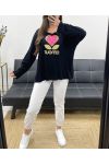 LUŹNY LEKKI SWETER FLOKOWANY LOVE PE0298