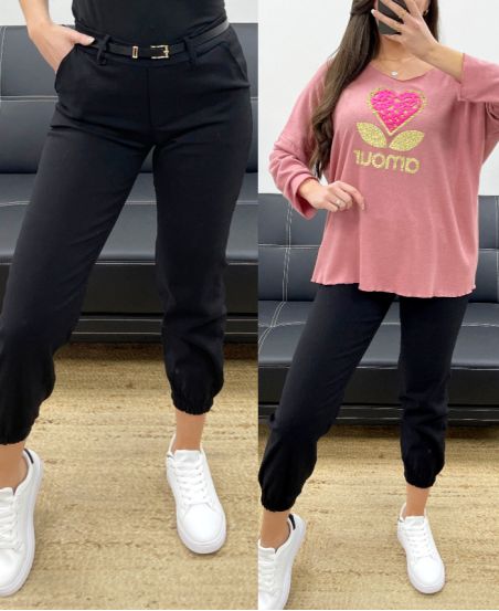 4-PACK OF TROUSERS + BELT M-L-XL-XXL PE0142 BLACK