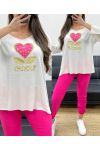 JERSEY HOLGADO LIGHT FLOCKING LOVE PE0298 BLANCO