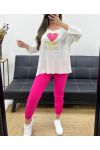 JERSEY HOLGADO LIGHT FLOCKING LOVE PE0298 BLANCO