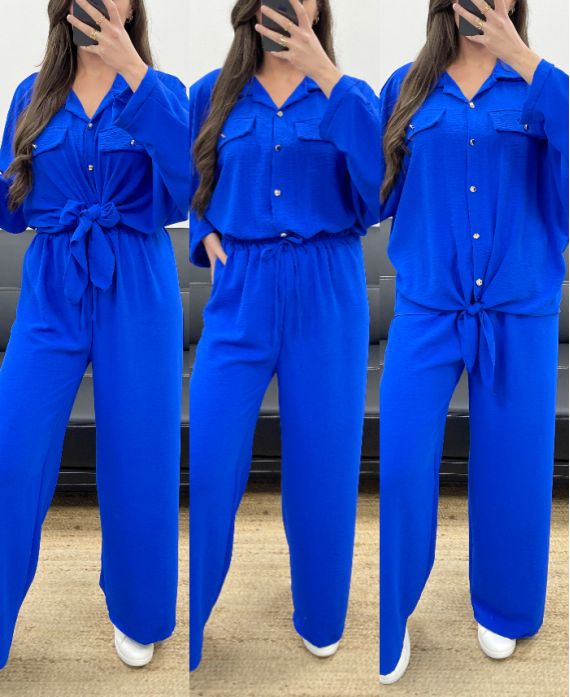 SET CAMICIA + PANTALONE SS1053 BLU ROYAL