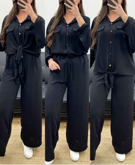 CONJUNTO CAMISA + PANTS PE1053 NEGRO