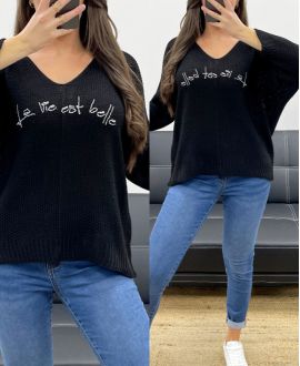 JERSEY LA VIE EST BELLE SS1016 NEGRO