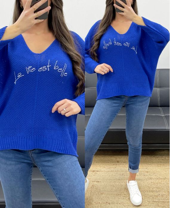 JERSEY LA VIE EST BELLE SS1016 AZUL REAL