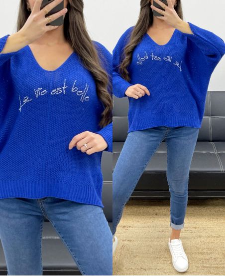 JERSEY LA VIE EST BELLE SS1016 AZUL REAL