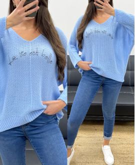 LA VIE EST BELLE PULLOVER SS1016 SKY BLUE