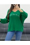 SUÉTER LIFE IS BEAUTIFUL SS1016 ESMERALDA