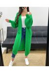 2-POCKET LANG GEBREID VEST PE0032 FIR GROEN