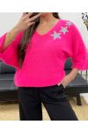 MIĘKKI 3-RADNIOWY SWETER PE1197 FUSHIA