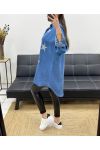 OVERSIZED TENCEL STAR HEMD SS1060 DUNKELBLAU