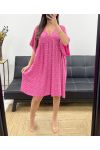 LOCKER FLIESSENDES LIBERTY KLEID FS1162 FUSHIA