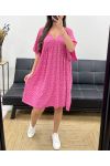 LOCKER FLIESSENDES LIBERTY KLEID FS1162 FUSHIA
