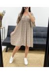 LOCKER FLIESSENDES LIBERTY KLEID FS1162 TAUPE