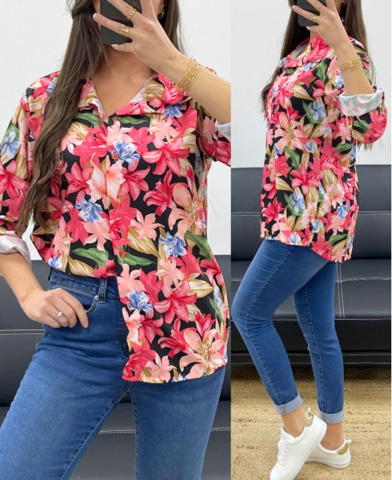 CAMISA ESTAMPADA SS31 NEGRO
