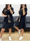 BUTTON-DOWN-KLEID SS785 SCHWARZ