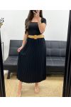 JUPE PLISSEE + CEINTURE PE1094 NOIR