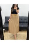 GEPLOOIDE ROK + RIEM PE1094 CAMEL