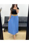 FALDA PLISADA + FAJÍN SS1094 AZUL CIELO
